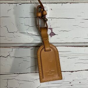 Louis Vuitton Brown Leather Luggage Tag